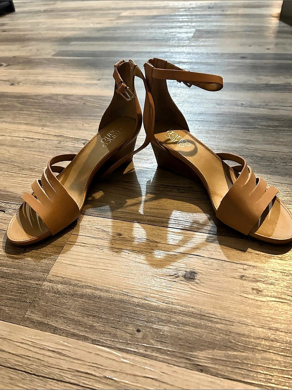 Franco Sarto Strappy Wedge Sandals in Brown